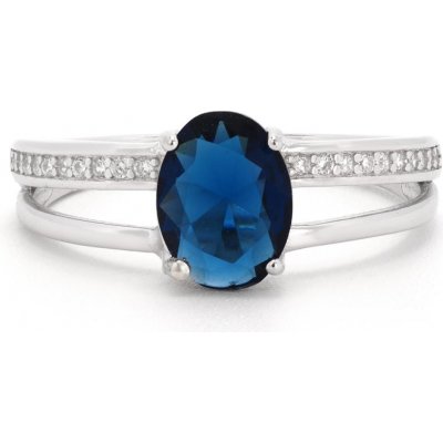 Rafity Stříbrný prsten Royal Sapphire se zirkony R0100 0805 – Hledejceny.cz