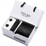 Kravata Kyle manžetové knoflíčky kapesníček černá – Zboží Dáma