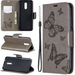 Pouzdro Butterfly PU kožené peněženkové Nokia 3.2 - šedé – Zboží Mobilmania