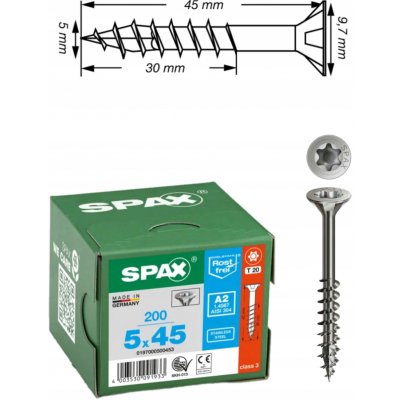 Spax Univerzální vruty do dřeva ocel 5x45mm 200ks – Hledejceny.cz