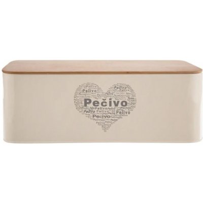 Orion Plechová plech dřevo 42 x 22,5 x 16 PEČIVO SRDCE - Orion – Zboží Dáma