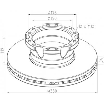 Kotouč brzdový 330x35x119 s kroužkem abs zn daf 45lf 0169605_A, , , – Sleviste.cz