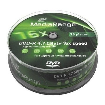 MediaRange DVD-R 4,7GB 16x, cakebox, 25ks (MR403) – Zbozi.Blesk.cz
