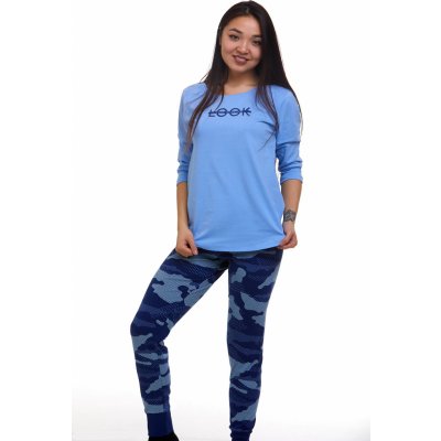 Dámské pyžamo comfort legins 1B1058 modrá – Zboží Mobilmania