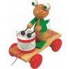Dřevěná hračka Woody Tahací žába s bubnem