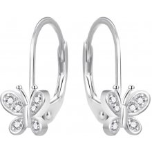 AGATO Půvabné stříbrné náušnice s motýlkem AGT-ED016LW