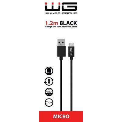 Winner WINUSB1MBLACK micro USB/USB, 1,2m, černý – Zboží Mobilmania
