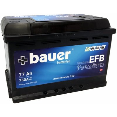 Bauer Carbon EFB 12V 77Ah 750A BA57705 – Zboží Mobilmania