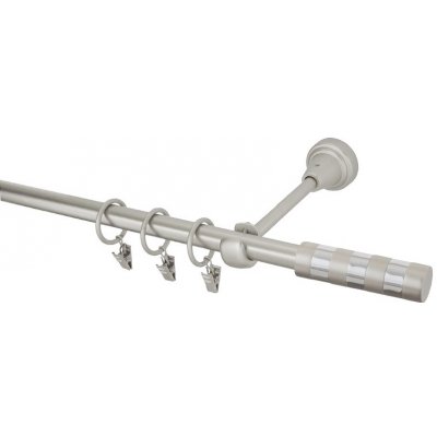 GARNÝŽE-HEBR Garnýž Sigma chrom mat jednoduchá 200 cm – Zboží Mobilmania