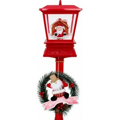 RB-nakuplevne Vánoční pouliční lampa se sněžením 120 cm Santa červená – Hledejceny.cz