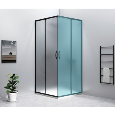 GELCO SIGMA SIMPLY BLACK sprchové dveře posuvné pro rohový vstup 900 mm, sklo Brick GS2490B – Zboží Mobilmania