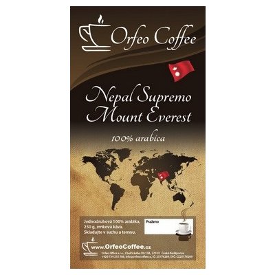 Orfeo coffee Nepal Supremo Mount Everest 100% arabika zrnková 250 g – Hledejceny.cz
