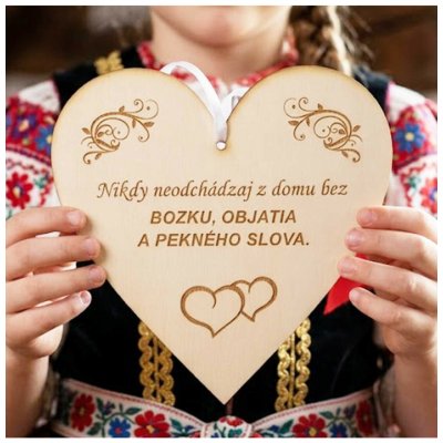 LYMFY | Dřevěná tabulka 17cm-Nikdy neodcházej z domu... | přírodní dřevo – HobbyKompas.cz
