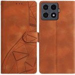 Triangly knížkové pouzdro na Xiaomi 15T Pro - hnědé – Sleviste.cz