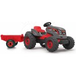Smoby Traktor pro děti šlapací Stronger XXL s přívěsem šedo-červený – Zboží Dáma