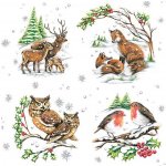 Daisy ubrousky 3N 20ks Vánoce zimní zvířátka 33x33cm – Zboží Dáma