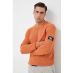 Calvin Klein Jeans bavlněný svetr oranžová – Zboží Mobilmania