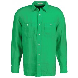 Gant košile rel GMNT dyed linen shirt zelená