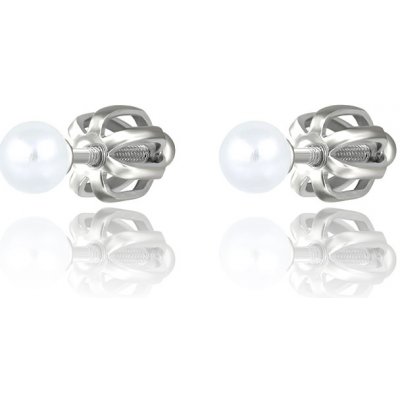 Olivie stříbrné náušnice na šroubek sladkovodní perly 5410 – Zboží Mobilmania