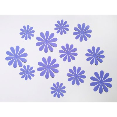Nalepte.cz 3D květy na zeď světle fialová 12 ks průměr 7,6 cm až 11 cm – Zboží Mobilmania