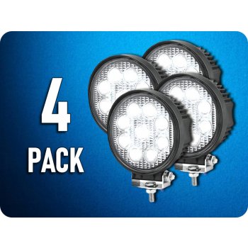 TruckLED LED Epistar pracovní světlo kulaté, 27W, 2200 lm, 12/24V, IP67/4-PACK! [L0076]