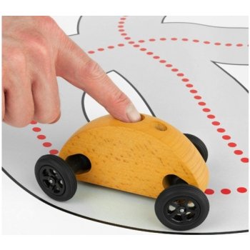 Trihorse Autíčko Finger Car žluté se závodní dráhou