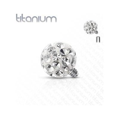Šperky4U náhradní kulička titan k labretě závit TIT1117C-03 čirá