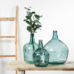 Modrá skleněná váza z recyklovaného skla 16L - Ø32*42cm - Mars & More – Hledejceny.cz