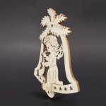 AMADEA Dřevěná ozdoba 3D zvonek anděl se saxofonem 9 cm – Hledejceny.cz