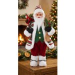 MagicHome Vánoční dekorace Santa s pytlem s dárky a stromečkem keramika 46 cm – Hledejceny.cz