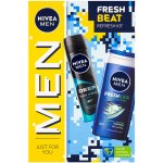 Nivea Men Fresh Beat sada sprchový gel Men Fresh Kick 250 ml + antiperspirant Men Deep Beat 150 ml pro muže – Zbozi.Blesk.cz