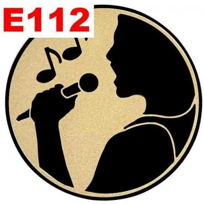 Emblém E112 ZPĚV/KARAOKE umístění na sportovní pohár nebo medaili 50 mm – Hledejceny.cz