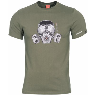 Tričko Pentagon Gas mask Olive Green – Zboží Mobilmania