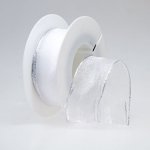 Organzová stuha s drátkem ORINOCO - bílá + stříbrná – Zboží Dáma