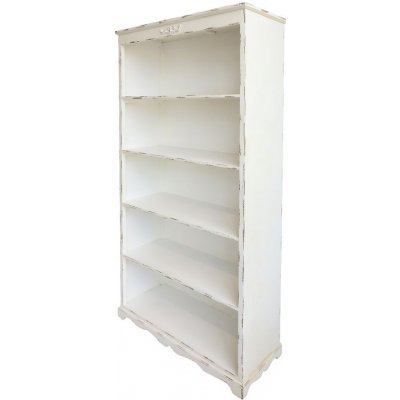 Krémová antik dřevěná knihovna s policemi Jacquline - 106*39*200 cm – Zboží Mobilmania