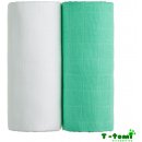 T-tomi Látkové TETRA osušky 2 ks Bílá a zelená
