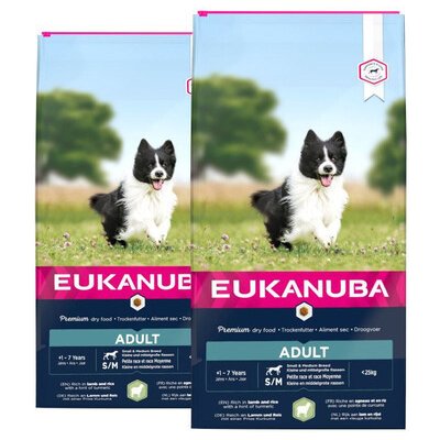 Eukanuba Adult Small & Medium Breeds Lamb & Rice 2 x 12 kg