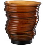 Hnědá skleněná váza J-line Torney 17 cm – Hledejceny.cz