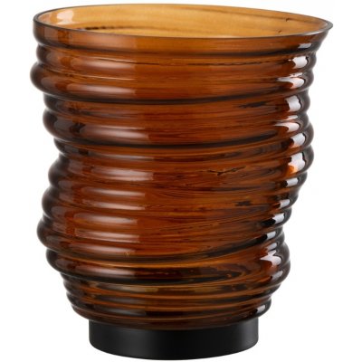 Hnědá skleněná váza J-line Torney 17 cm – Hledejceny.cz