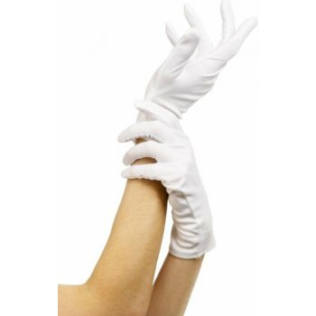 bílé rukavice látkové krátké