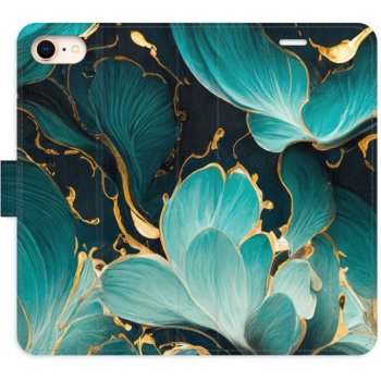 Pouzdro iSaprio Flip s kapsičkami na karty - Blue Flowers 02 Apple iPhone 7 / 8 / SE 2020 / SE 2022