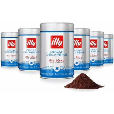 Illy Decaf bezkofeinová mletá káva 6 x 250 g – Sleviste.cz