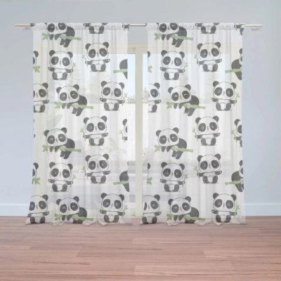 Záclony Pandy s větvičkou: 2 ks - 150x250 cm - Sablio – Hledejceny.cz