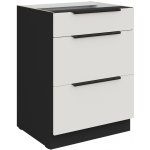 Stolarz-Lempert Kuchyňská skříňka Aria WH-BL - dolní 60 D 3S šuplíková PREMIUM BOX – Sleviste.cz