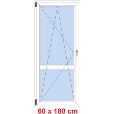 Soft Balkonové dveře s příčkou otevíravé a sklopné Černá krupička/Bílá levé 60 x 180 cm – Hledejceny.cz