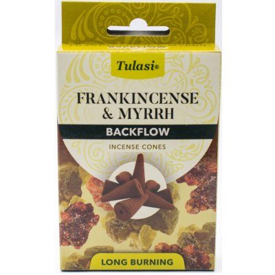 Tulasi Frankincense and Myrrh backflow indické vonné františky 10 ks – Zboží Mobilmania
