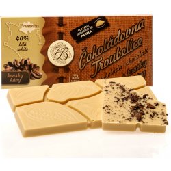 Čokoládovna Troubelice Čokoláda bílá 40% s Kávovými zrny 45 g
