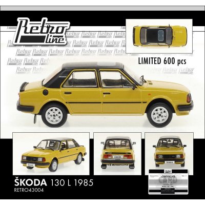 Škoda 130 L 1985 exportní verze žlutá/černá 1:43 – Zbozi.Blesk.cz