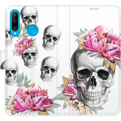 Pouzdro iSaprio Flip s kapsičkami na karty - Crazy Skull Huawei P30 Lite – Zboží Mobilmania