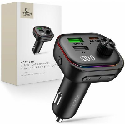 Tech Protect Transmiter FM Bluetotooth do auta - Černý – Zboží Živě